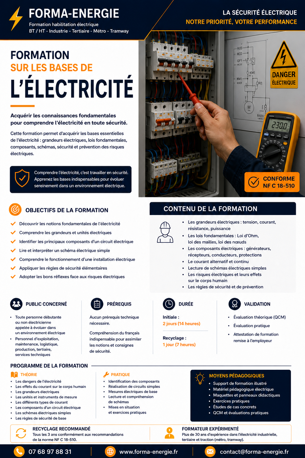 Fiche formation bases de l'électricité Forma-Energie